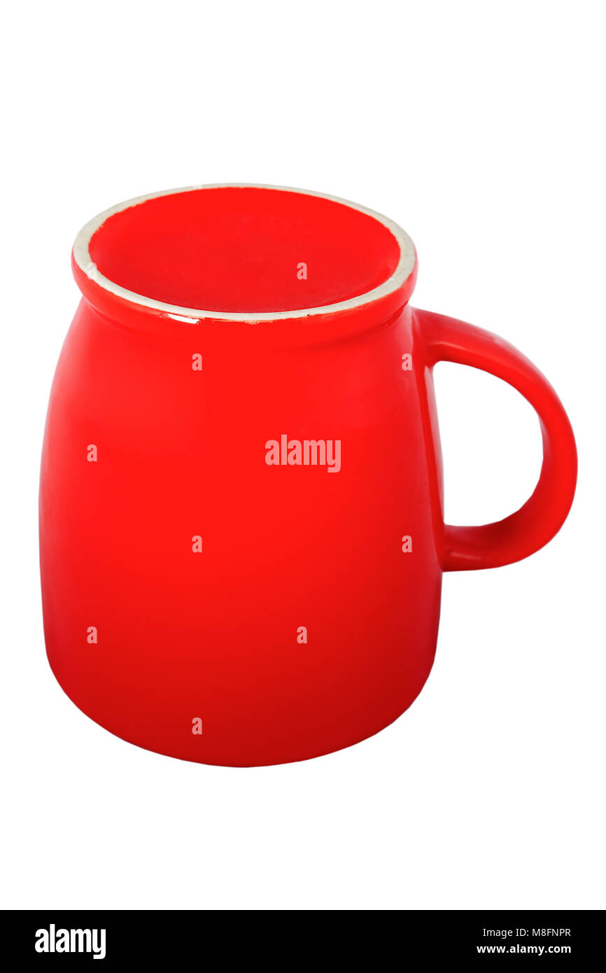 Red Cup Inverted Inverted red coffee cup on white background in studio Stock Photo - Alamy