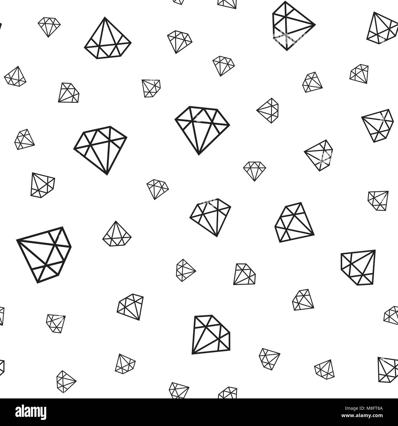Vector seamless diamonds pattern, luxury theme background. Stock Vector