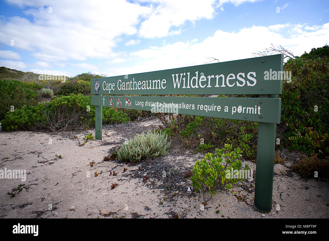 Information Sign, Bales Beach, Cape Gantheaume, Kangaroo Island, South Australia Stock Photo