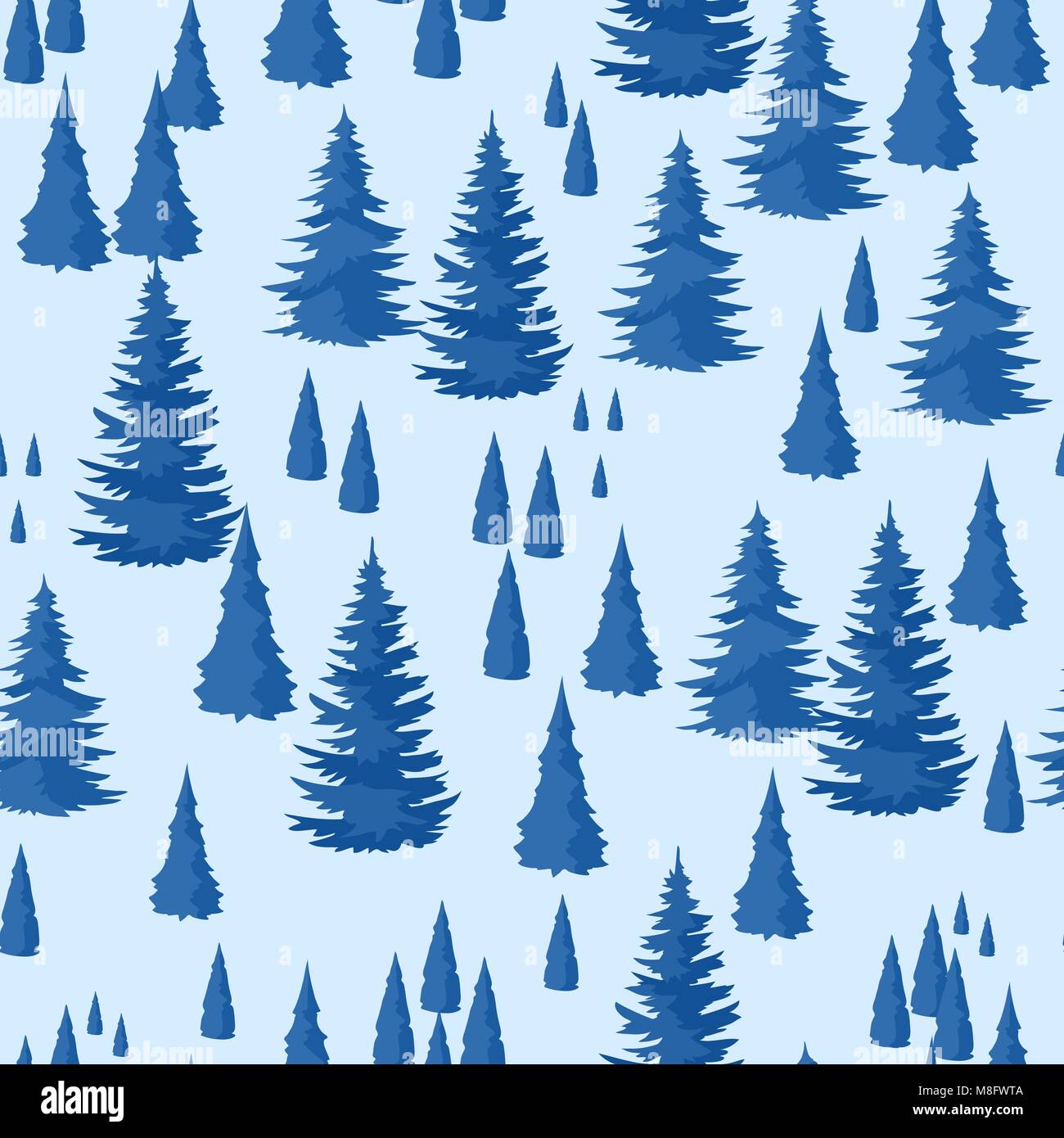 Seamless winter landscape fir Stock Vector Images - Alamy