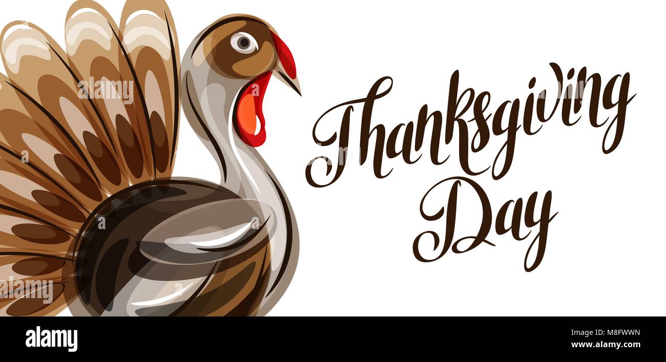 Happy Thanksgiving Day greeting card with abstract turkey Stock Vector ...