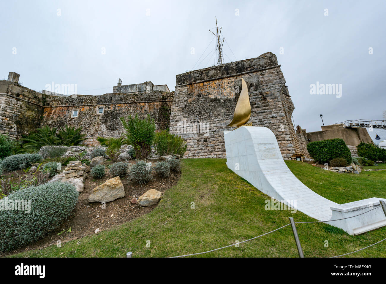 Citadel of Cascais walls, Cascais, Portugal Stock Photo