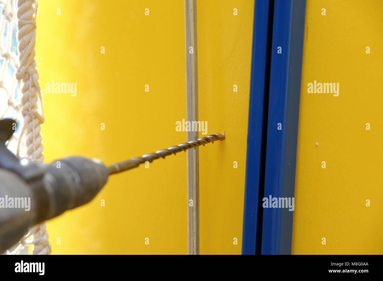 During drilling with a hammer drill, a lot of shocks and large noise