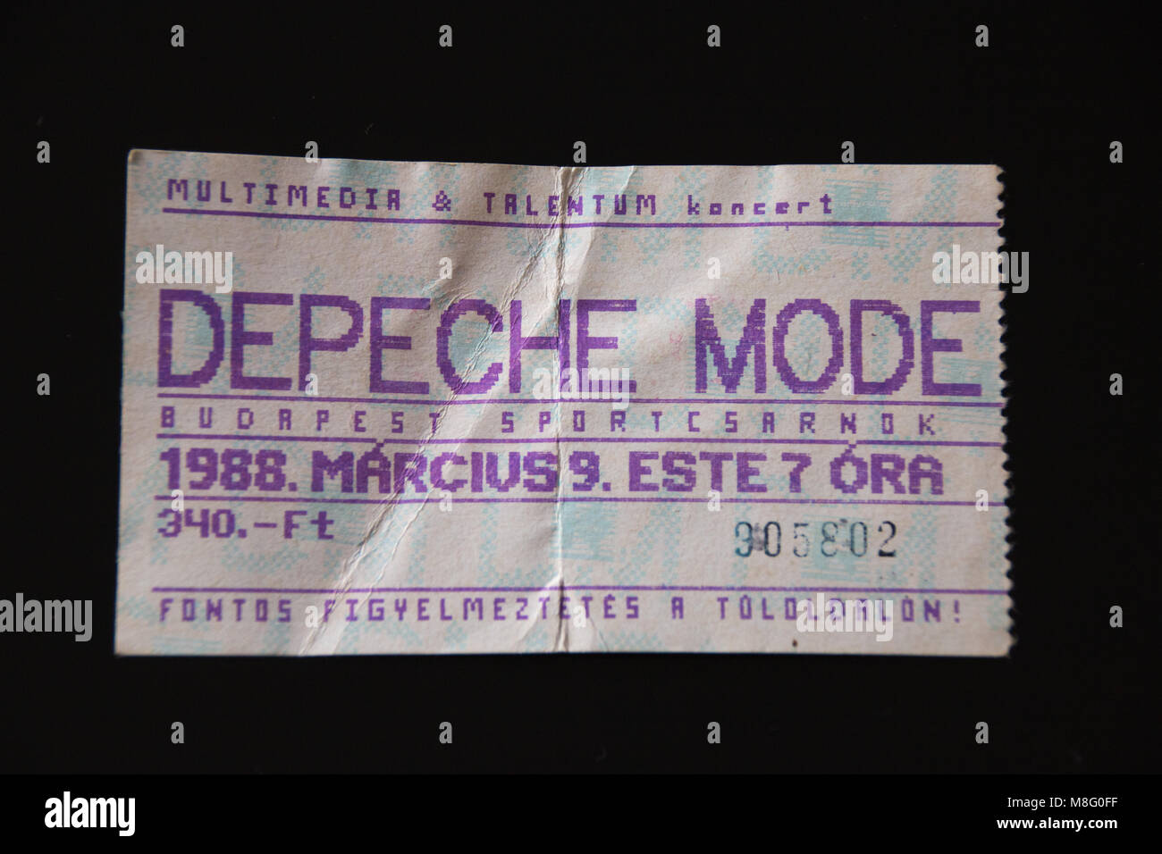 Magdeburg, Germany - March 17, 2018: Vintage concert ticket of the pop band Depeche  Mode, who gave a concert behind the Iron Curtain in Budapest, Hung Stock  Photo - Alamy