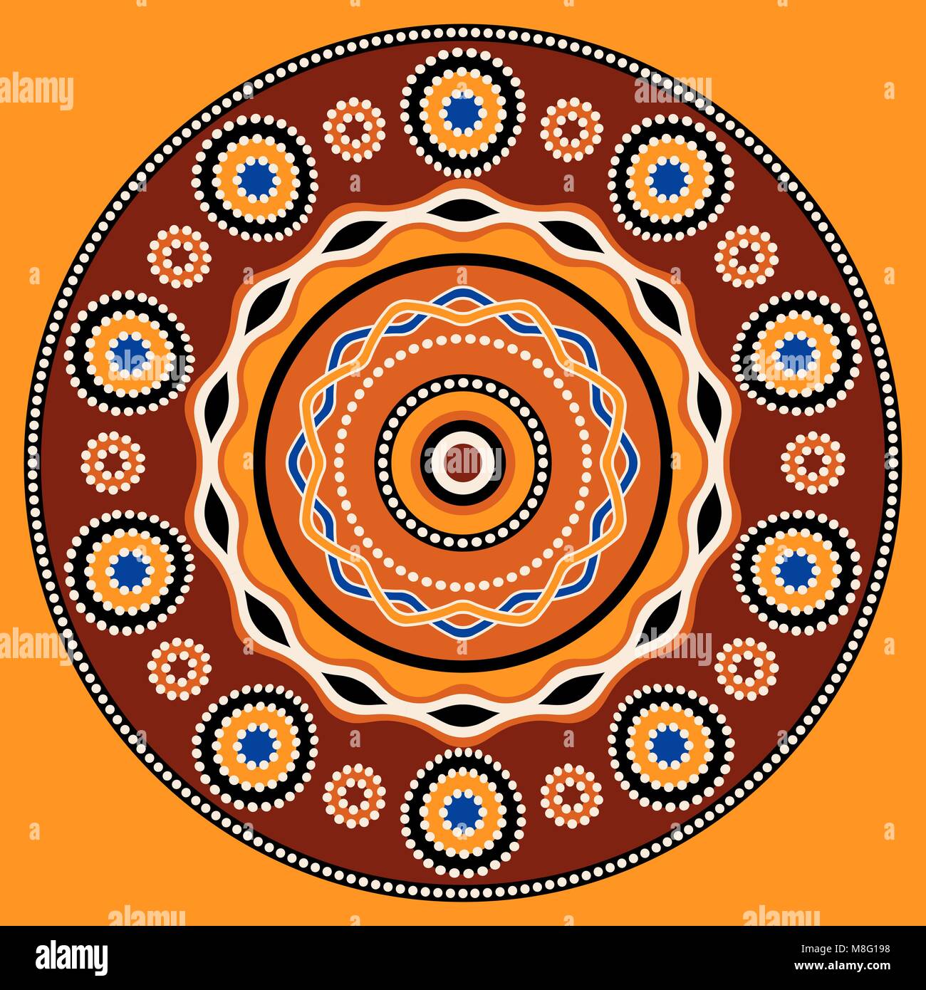 Ethnic circle background design. Australian traditional geometric ornament Stock Vector