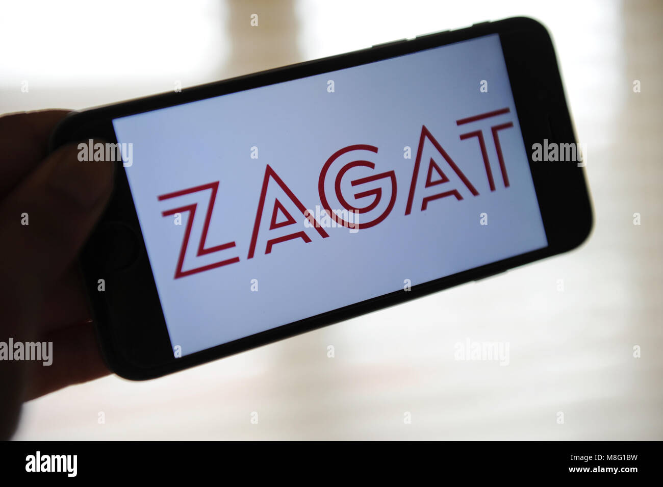 Zagat the food guide website Stock Photo