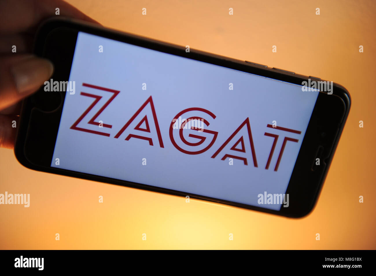 Zagat the food guide website Stock Photo