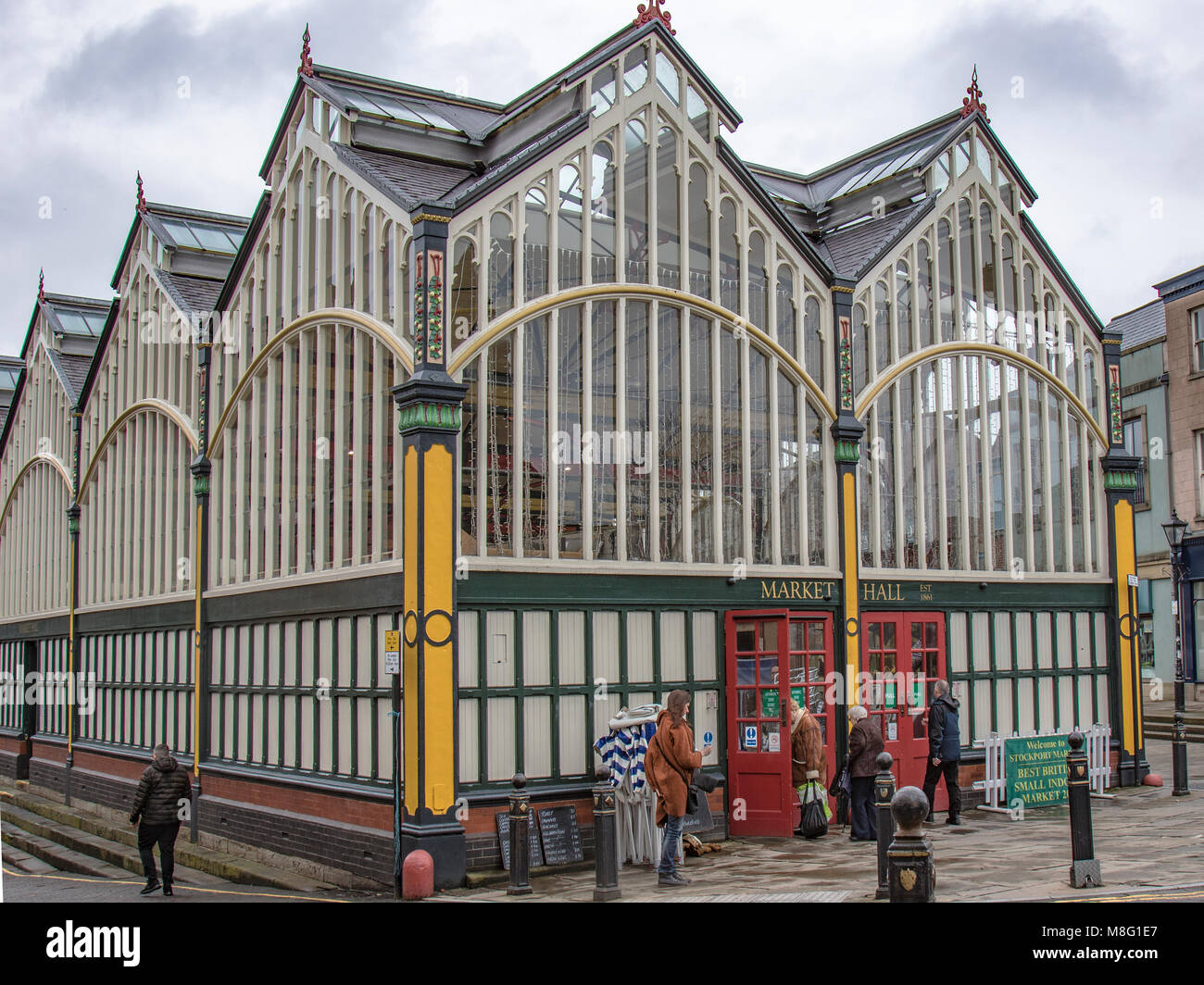 Stockport Market Hall, Stockport Town Centre Shopping area Stock Photo