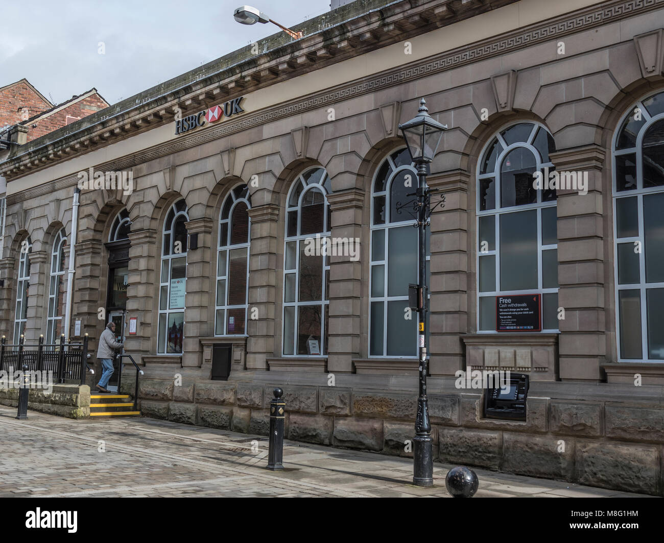 HSBC Bank, Great Underbank, Stockport Town Centre Shopping area, Greater Manchester, UK Stock Photo