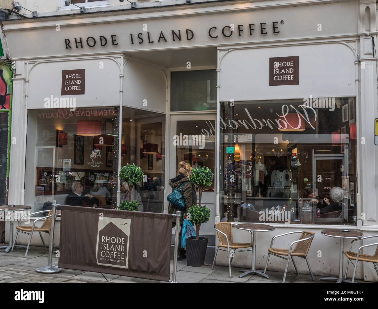 Rhode Island Coffee in Stockport Town Centre Shopping area, Merseyway