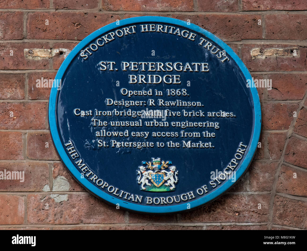 St Petersgate Bridge, Stockport Town Centre, Greater Manchester, UK Stock Photo