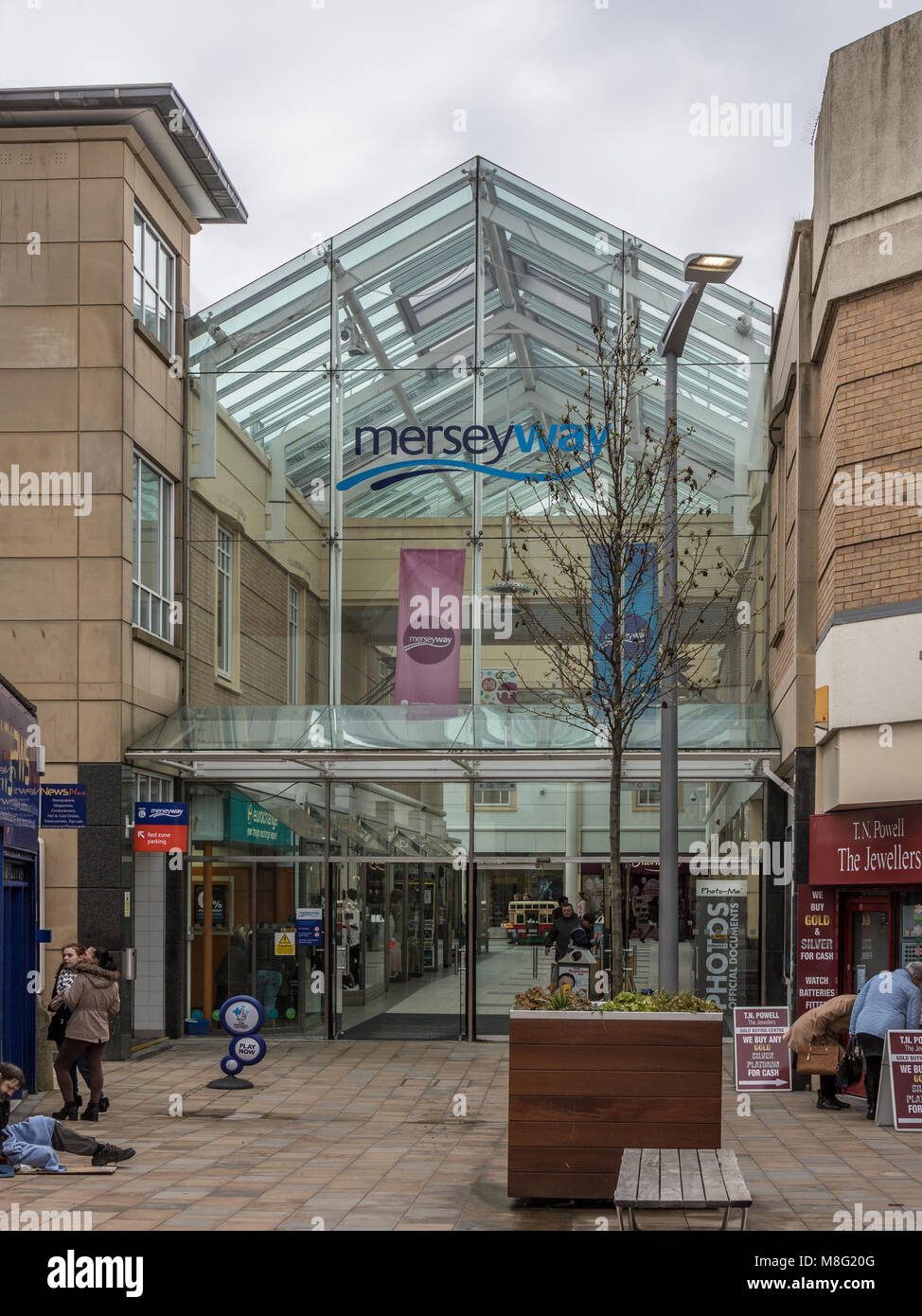 Stockport Town Centre Merseyway Shopping area, Stock Photo