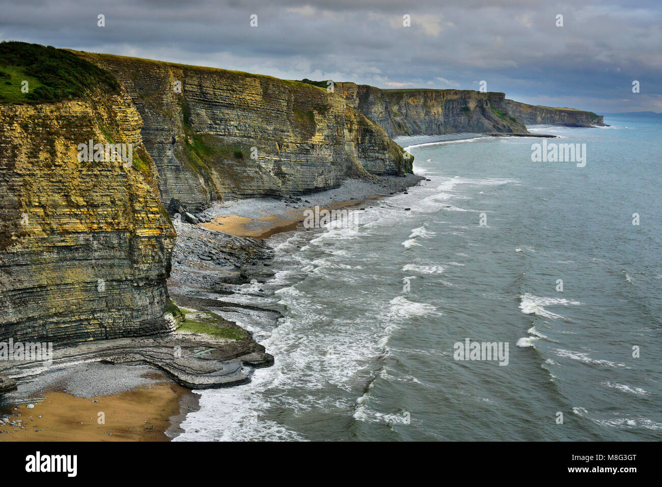 South to Nash Point from Dunraven Bay Stock Photo