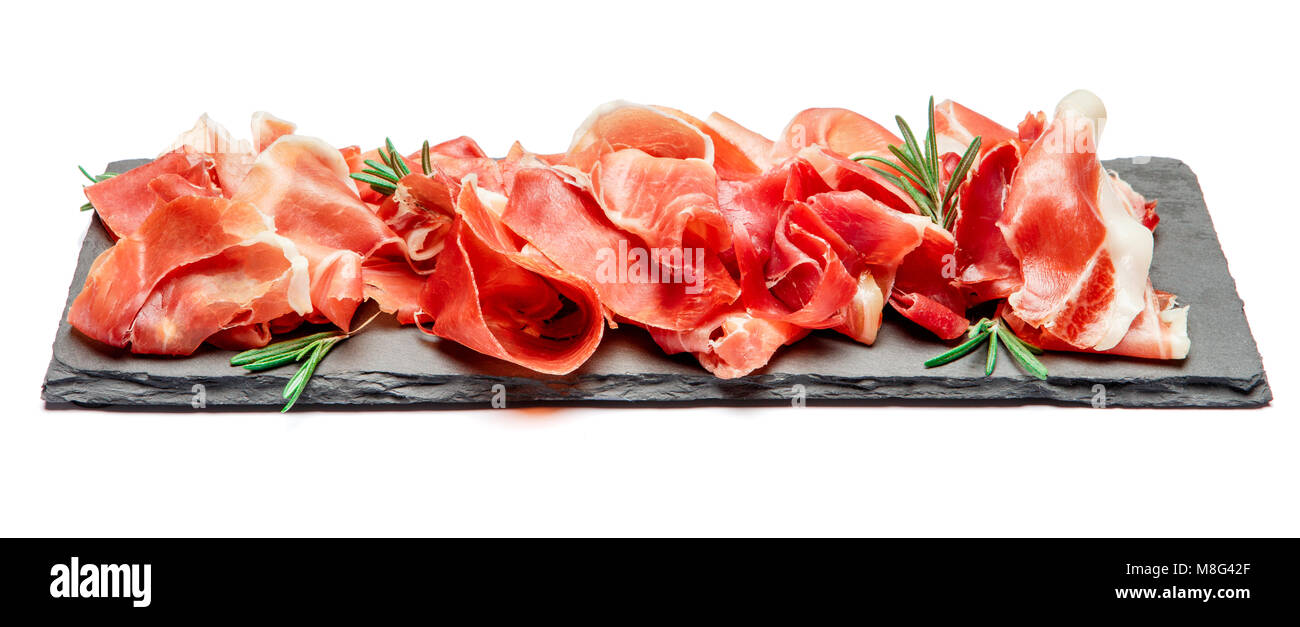 Italian prosciutto crudo or spanish jamon Stock Photo Alamy