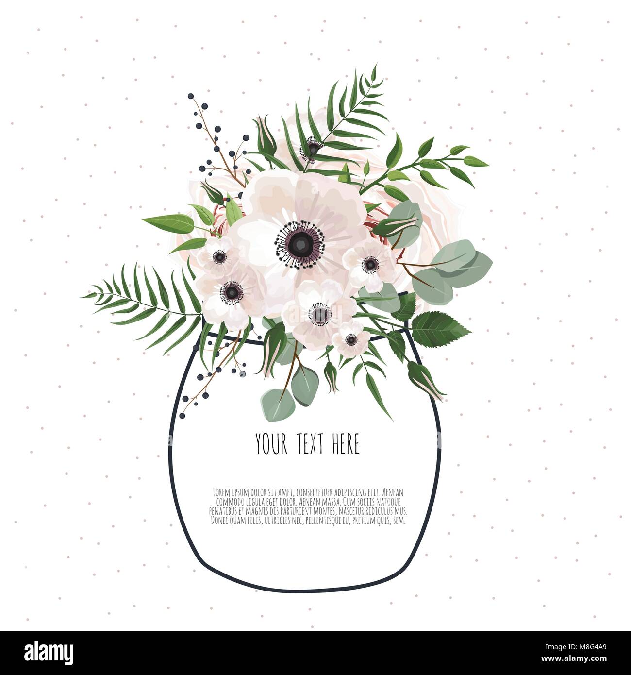 Spring flowers bouquet for vintage card. Vector illustration Stock ...