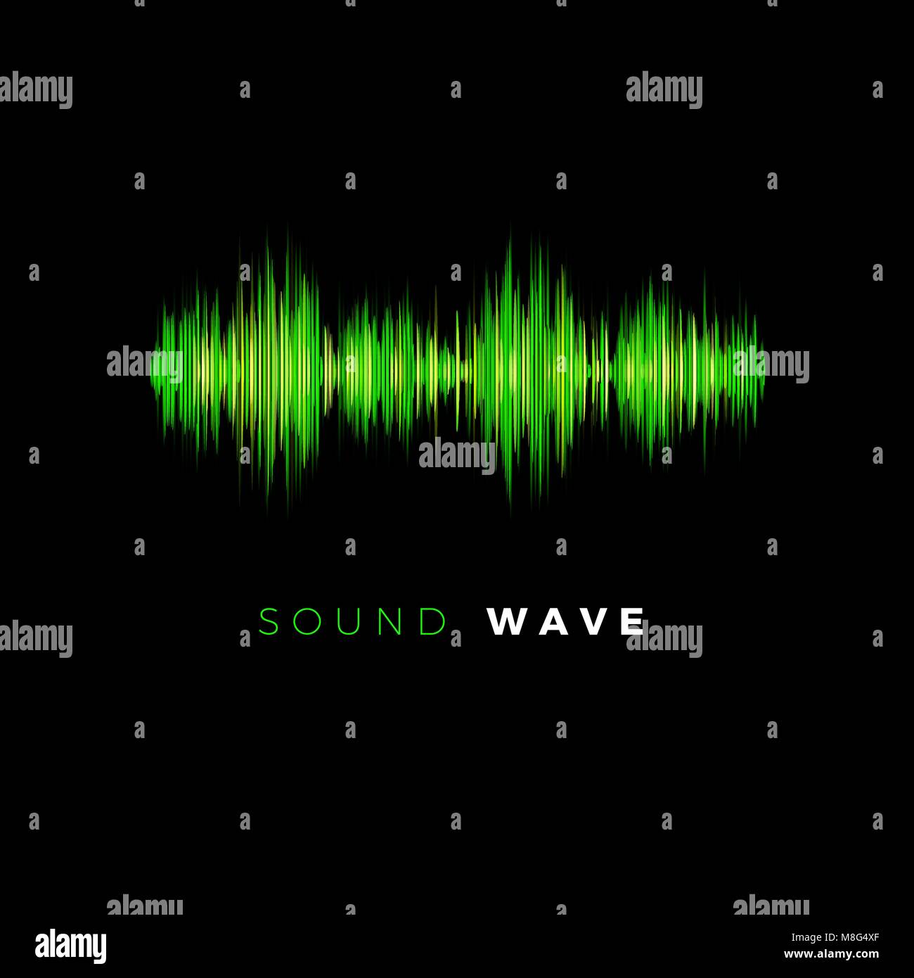 Audio wave. Sound beat line. Music equalizer on dark background. Vector illustration Stock Vector