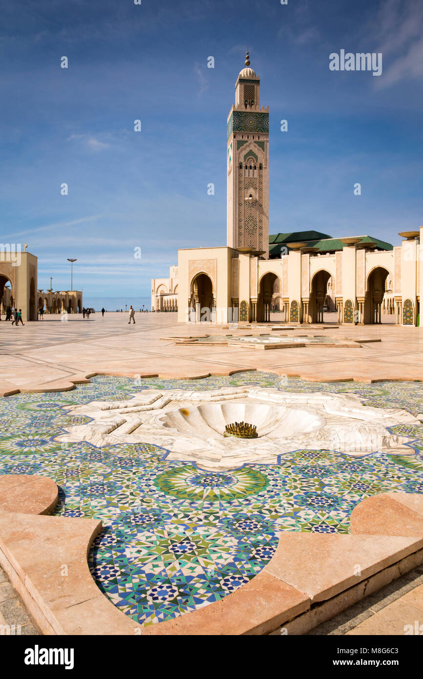 Morocco, Casablanca, the Hassan II Mosque with the world’s tallest minaret Stock Photo