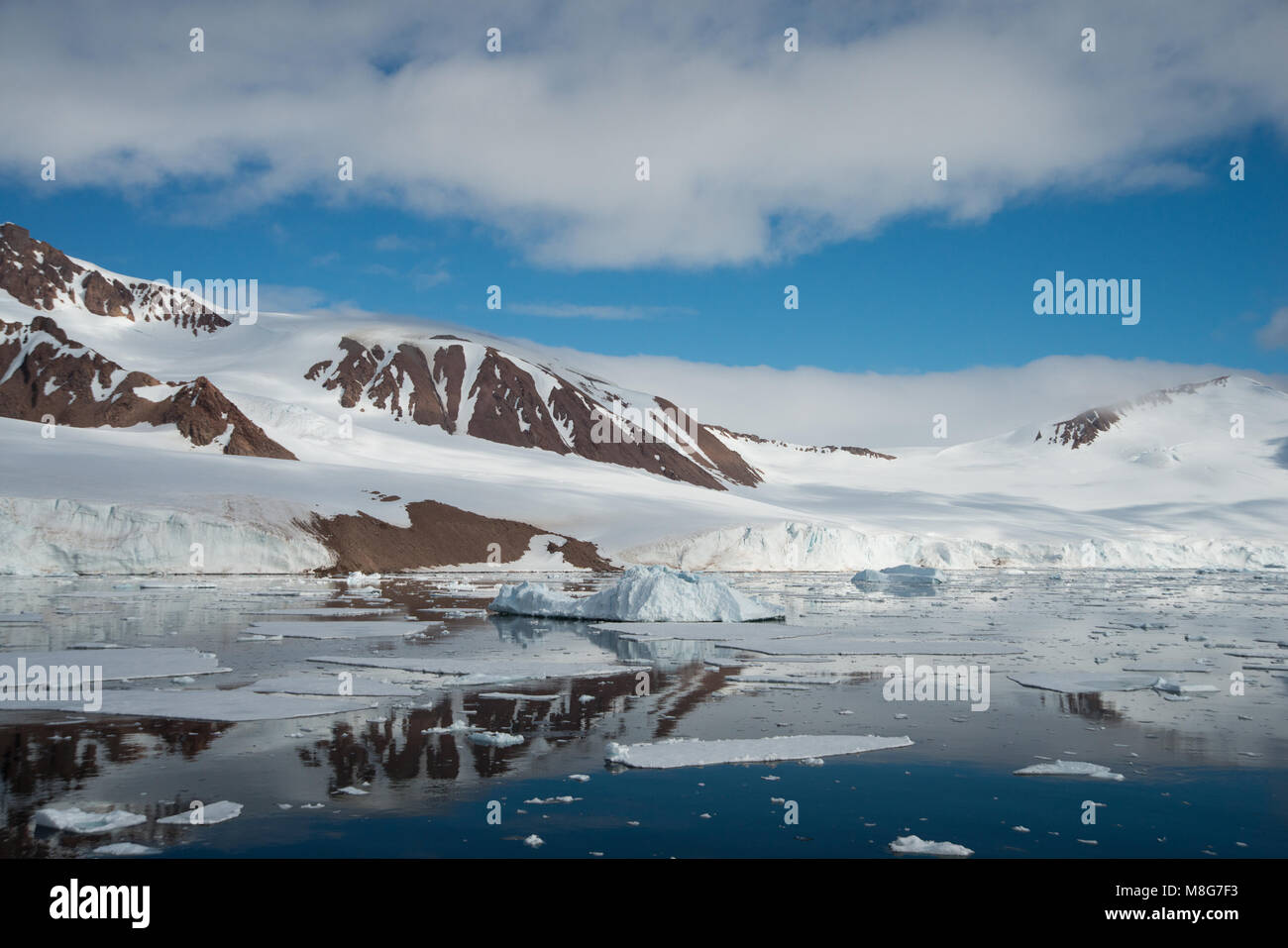 A beautiful frozen landscape scene in Antarctica Stock Photo