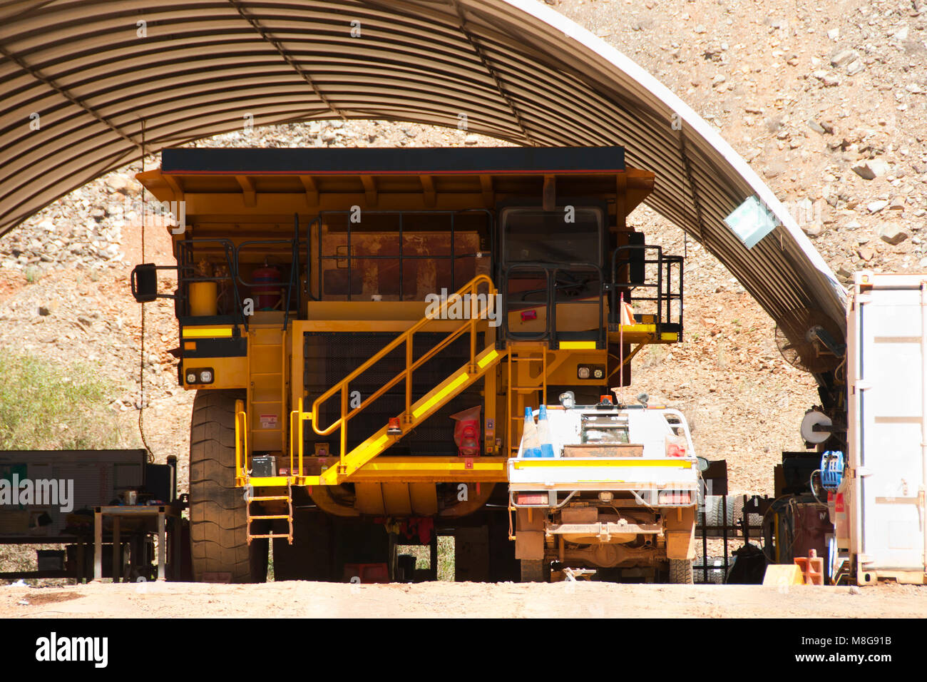 Mining Dump Truck Maintenance Stock Photo - Alamy
