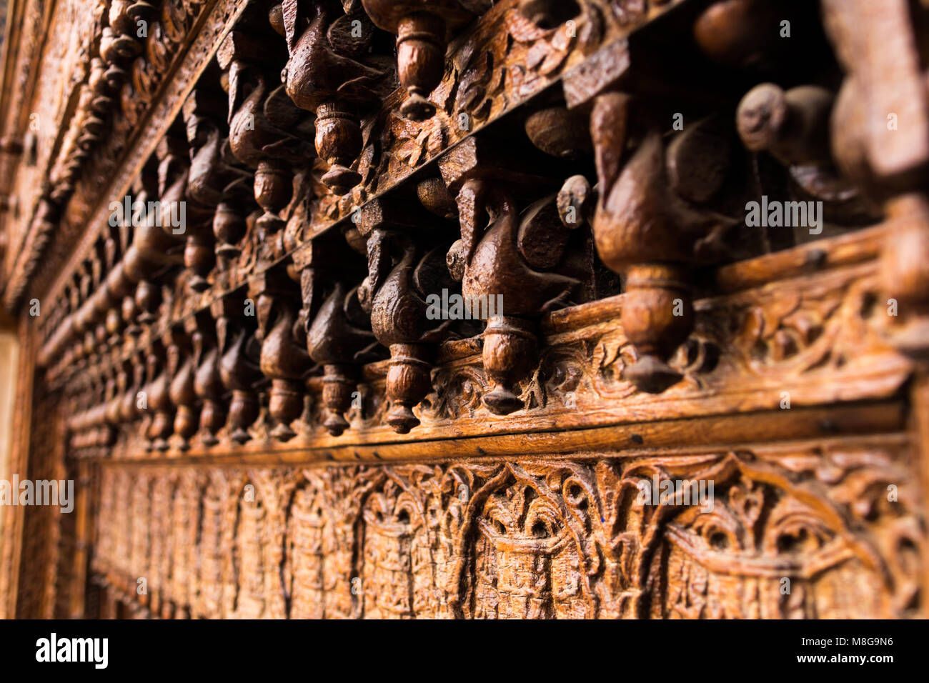 Exquisite ornate woodwork repetitive pattern Stock Photo