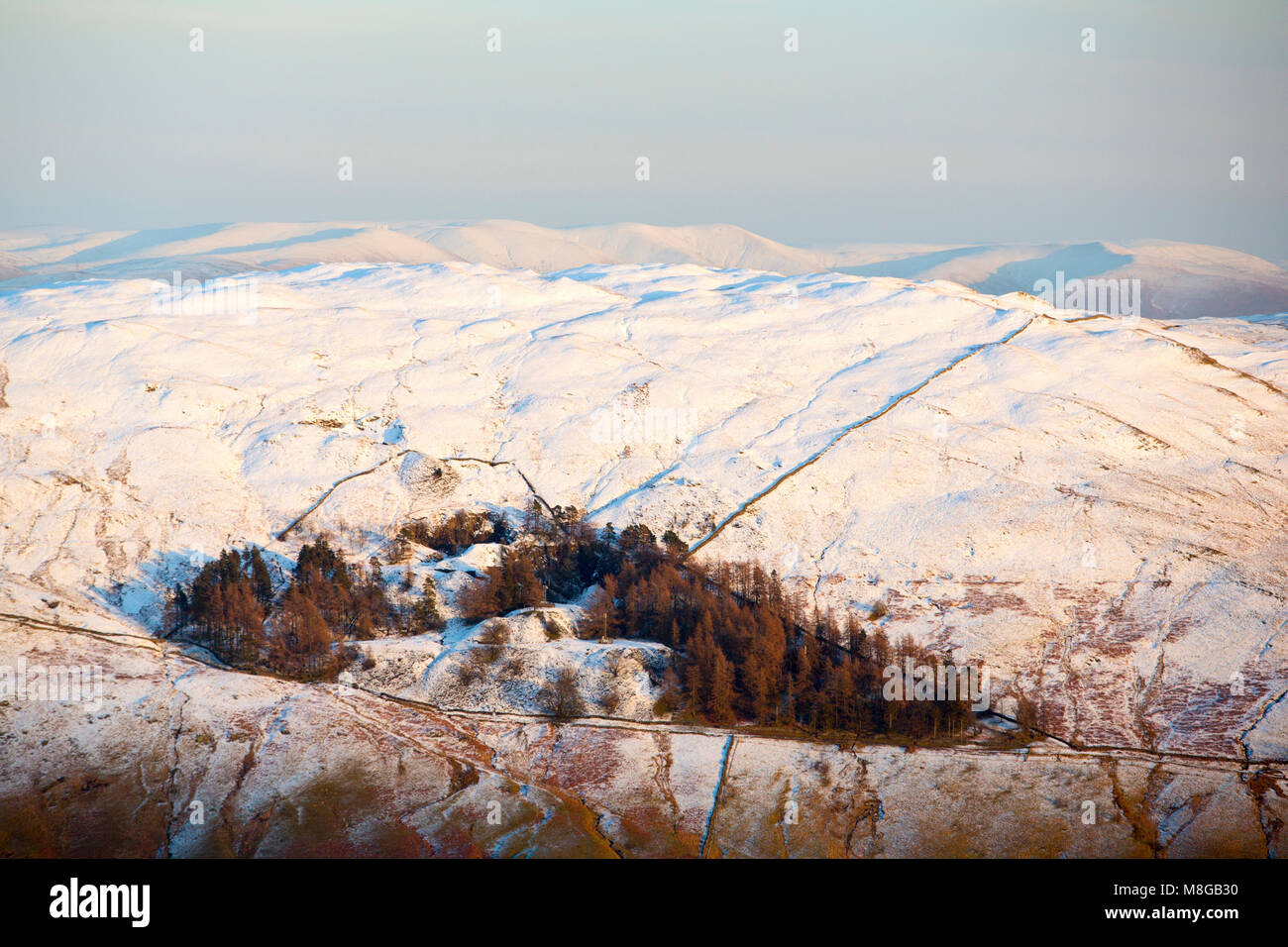 Looking over the Troutbeck valley and Kentmere towards the distant