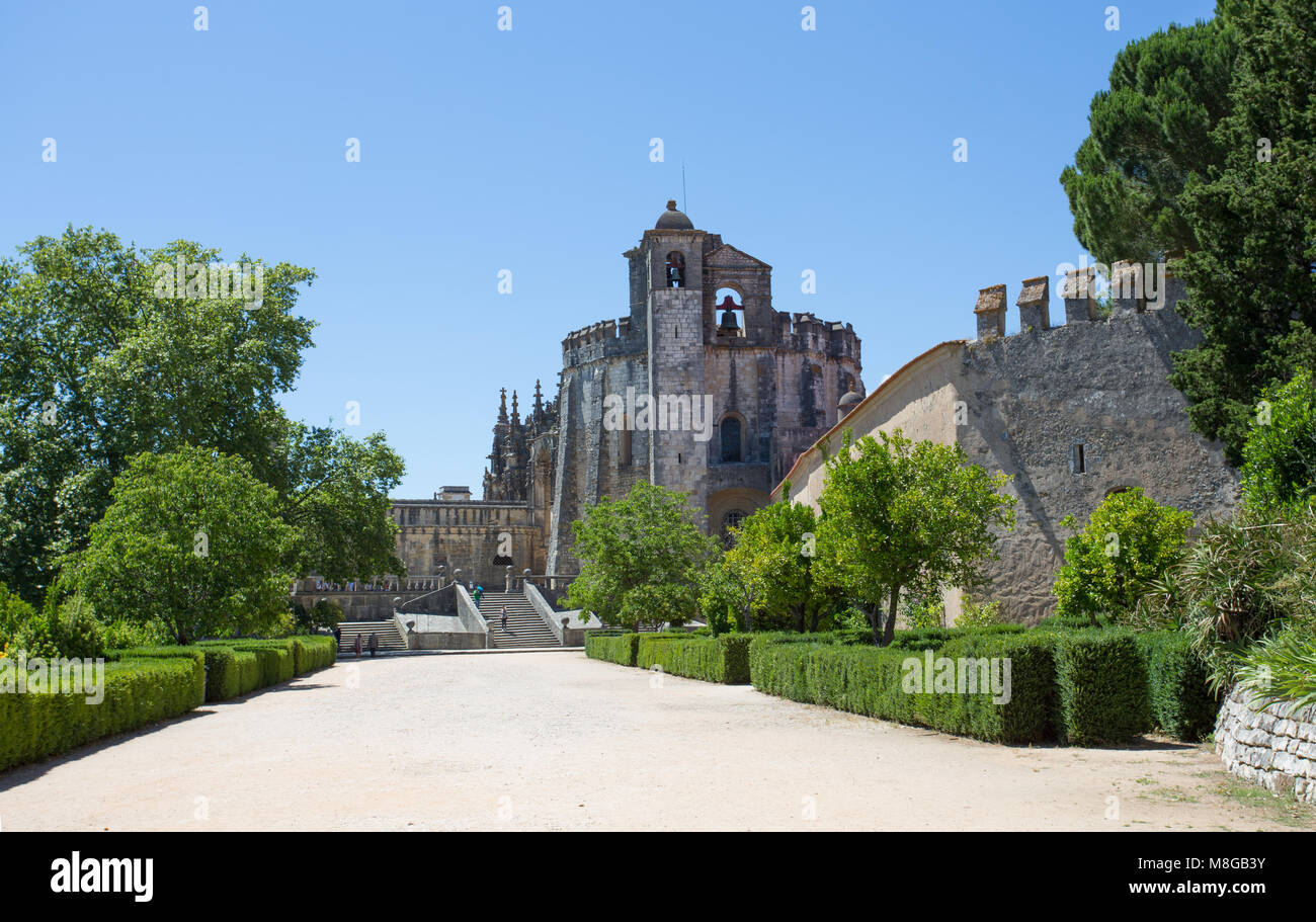 TOMAR, PORTUGAL JUNE 18, 2016 - The Convent of the Order of Christ is a religious building and Roman Catholic building in Tomar, Portugal. UNESCO Worl Stock Photo