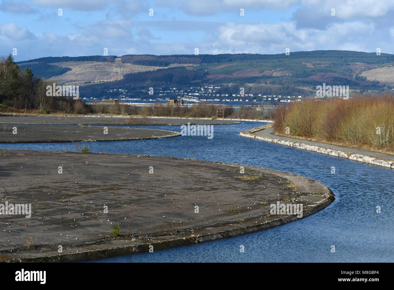 Gates to the former Inverkip power station Stock Photo