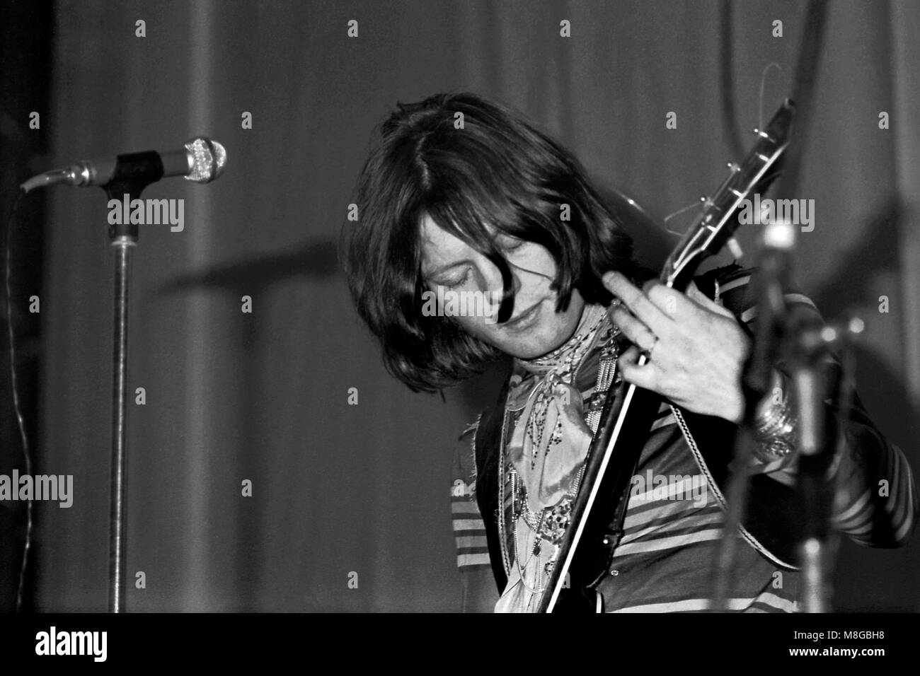 Guitarist Luther (Luke) Grosvenor performs with the UK progressive rock band Spooky Tooth at Bristol University’s Students’ Union on Saturday 1 March 1969 as part of that year’s RAG events.   In the 70s he played with Stealers Wheel, then moved to Mott the Hoople, changing his name to Ariel Bender. Stock Photo