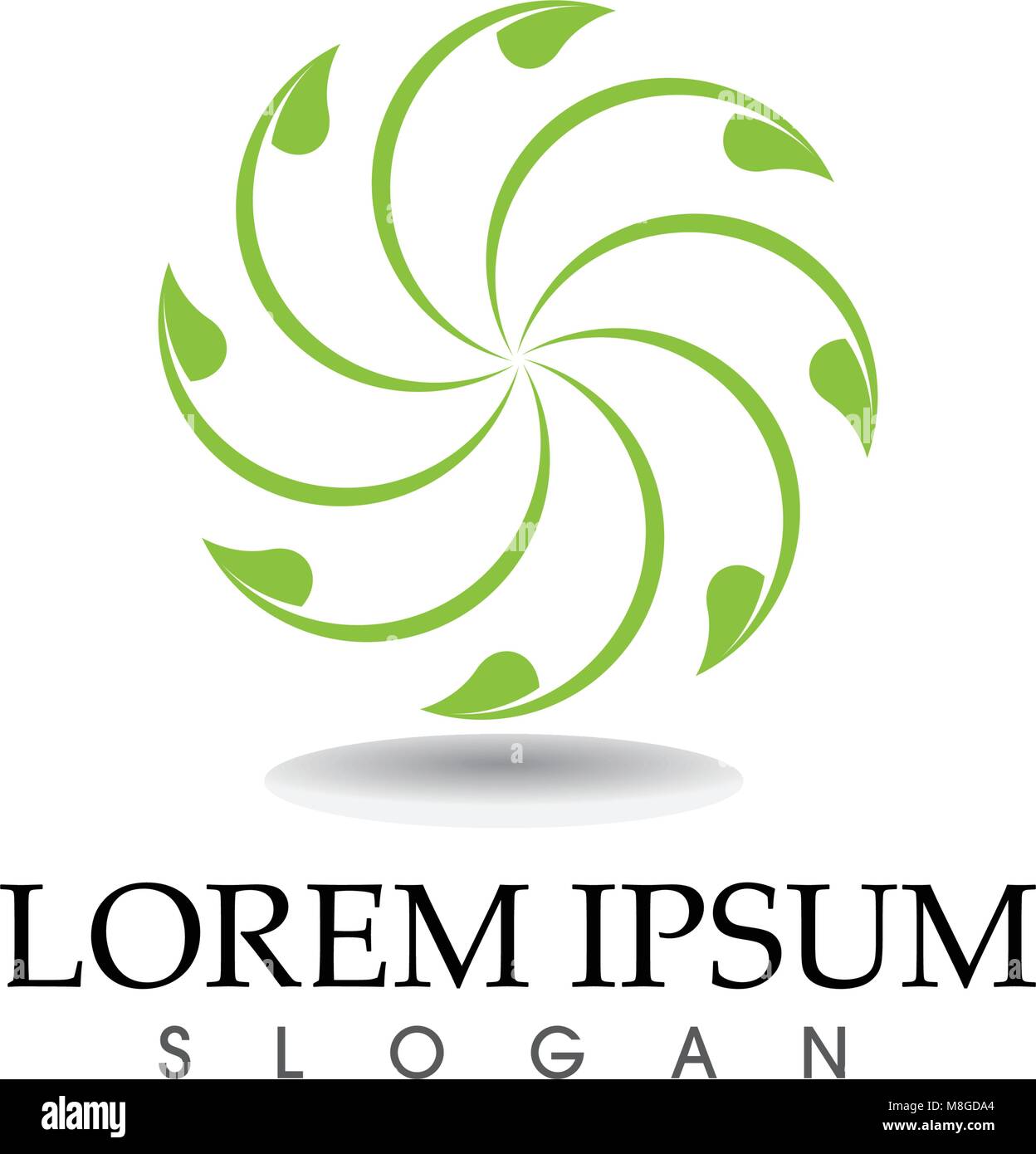 leaf green nature logo and symbol template Vector Stock Vector Image ...