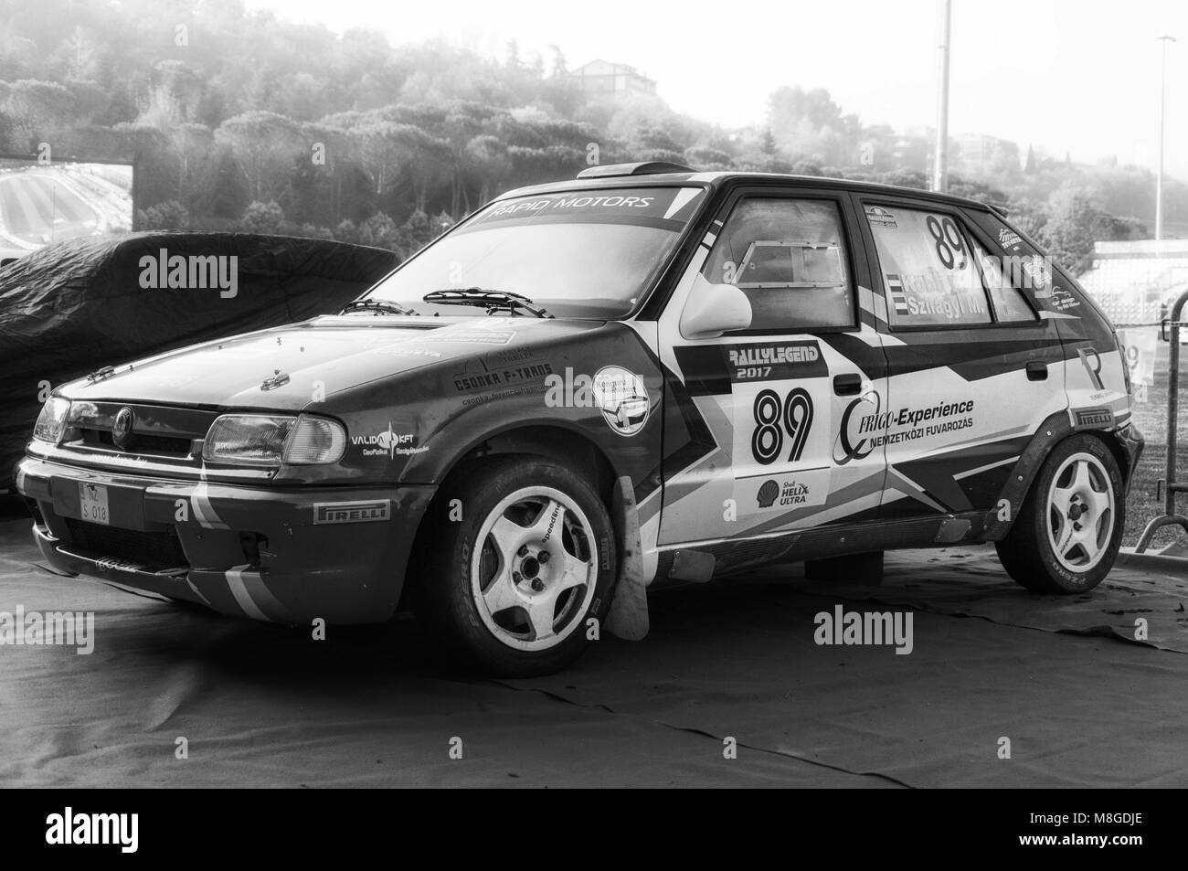 SANMARINO, SANMARINO - OTT 21, 2017 : SKODA FELICIA 1.4 KITCAR 1995  in old racing car rally THE LEGEND 2017 the famous SAN MARINO historical race Stock Photo