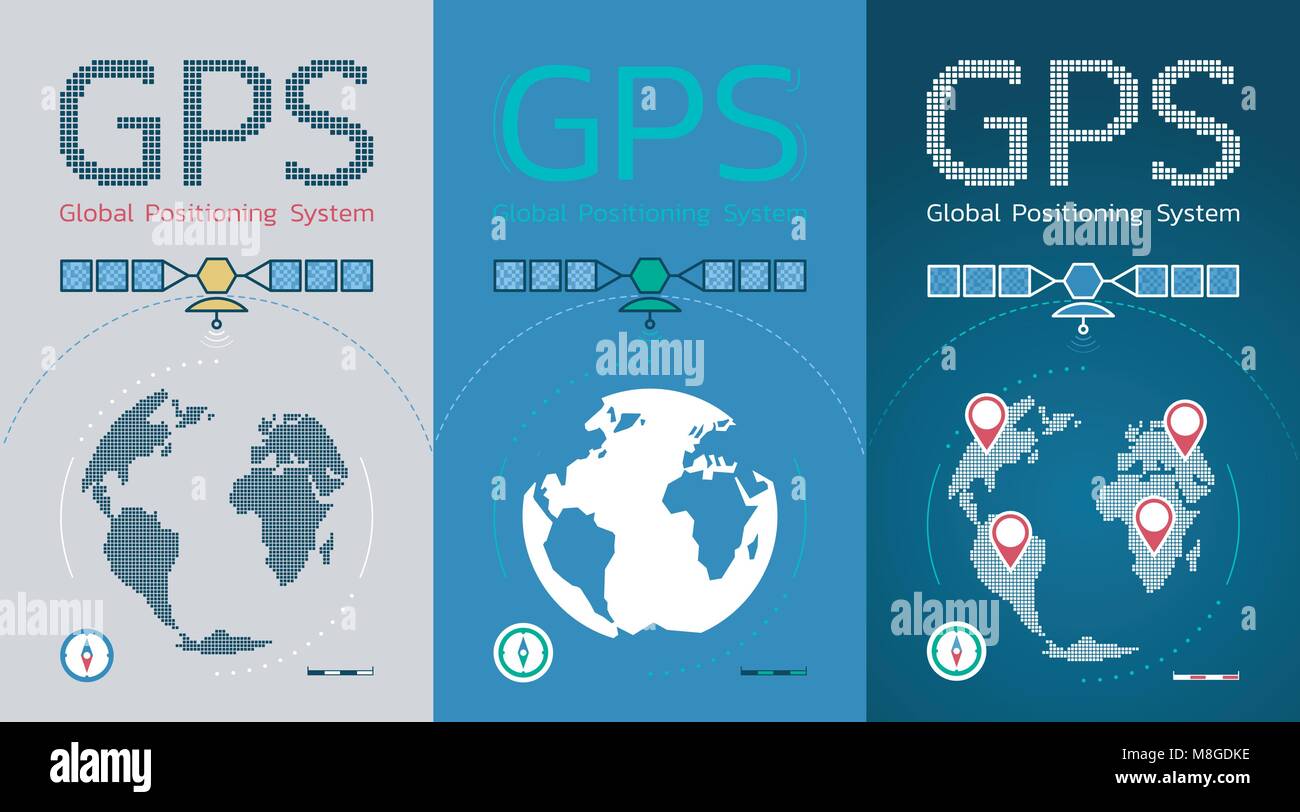 Screens Of GPS Apps Stock Vector