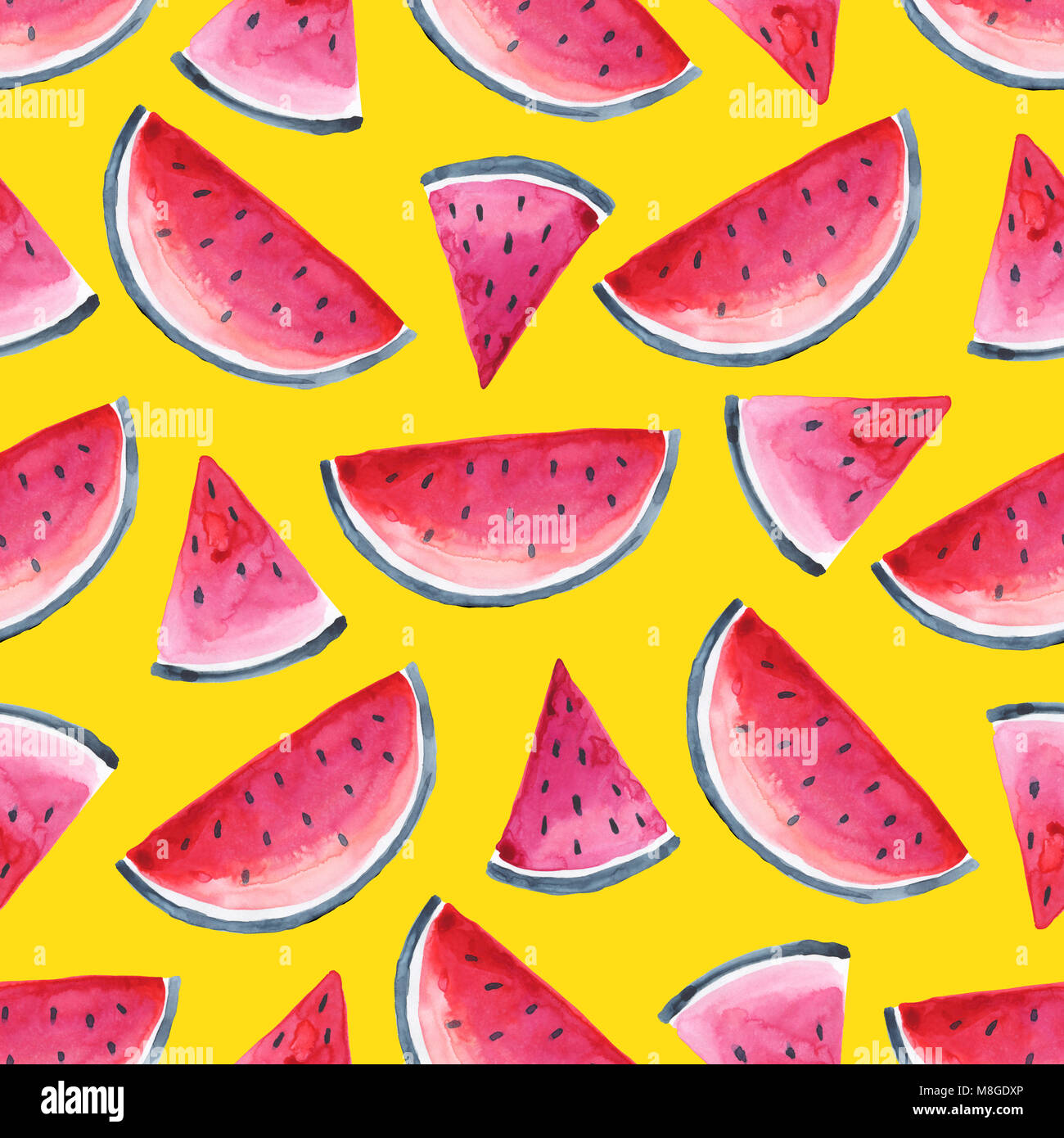 Seamless pattern with watermelon slices Stock Photo - Alamy