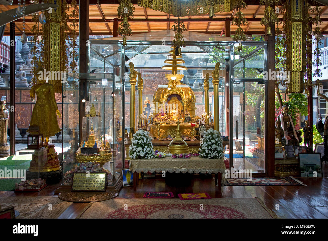 The Relic Chamber within The Gangaramaya (Vihara) Buddhist Temple complex in Colombo, Sri Lanka. Stock Photo