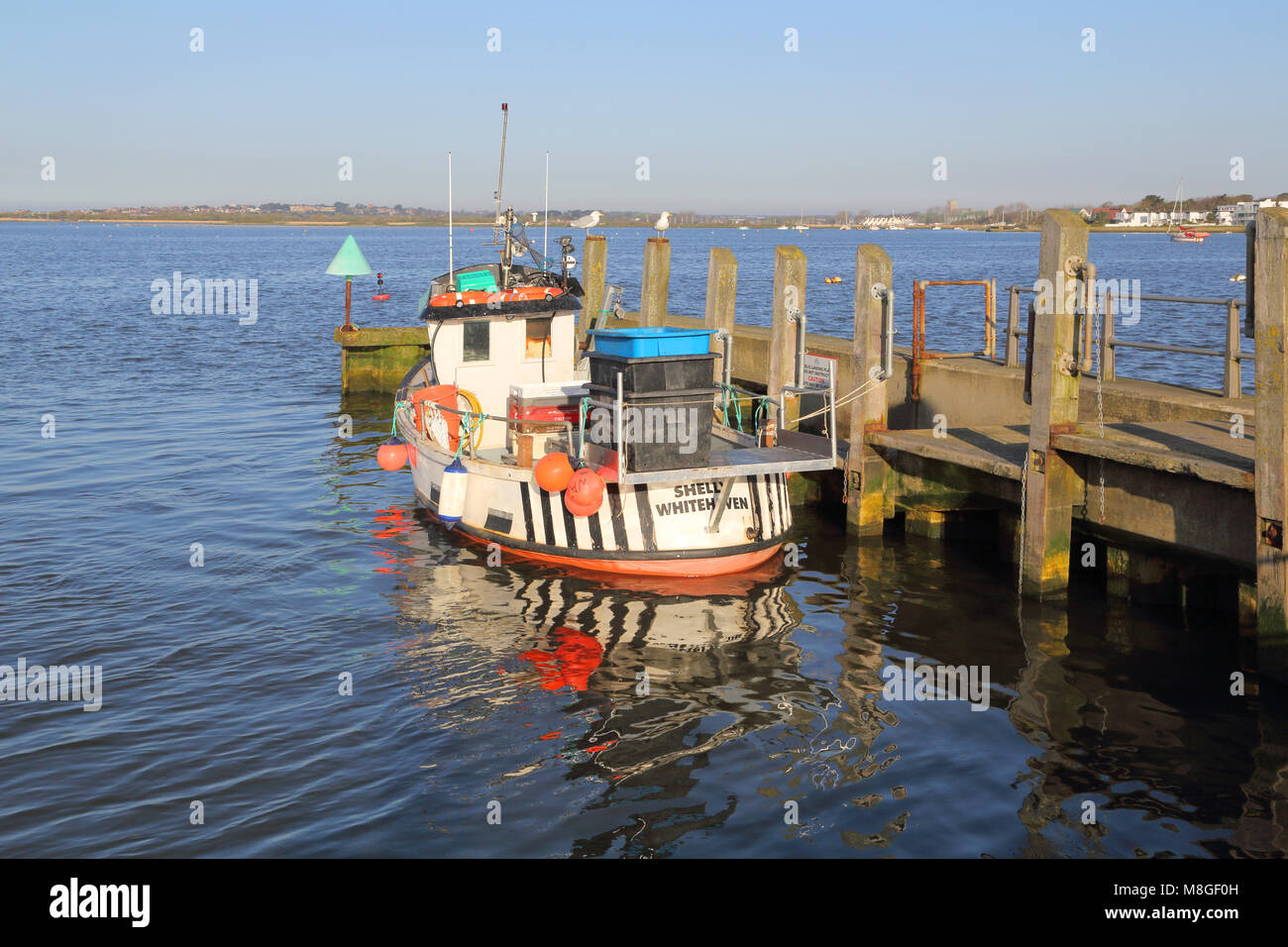 fishing boat in mudeford quay on the dorset coast Stock Photo Alamy