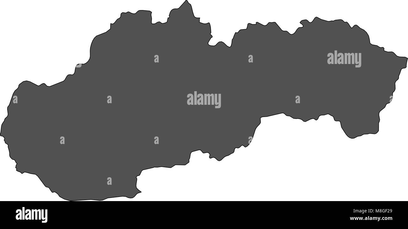 Map of Slovakia Stock Vector