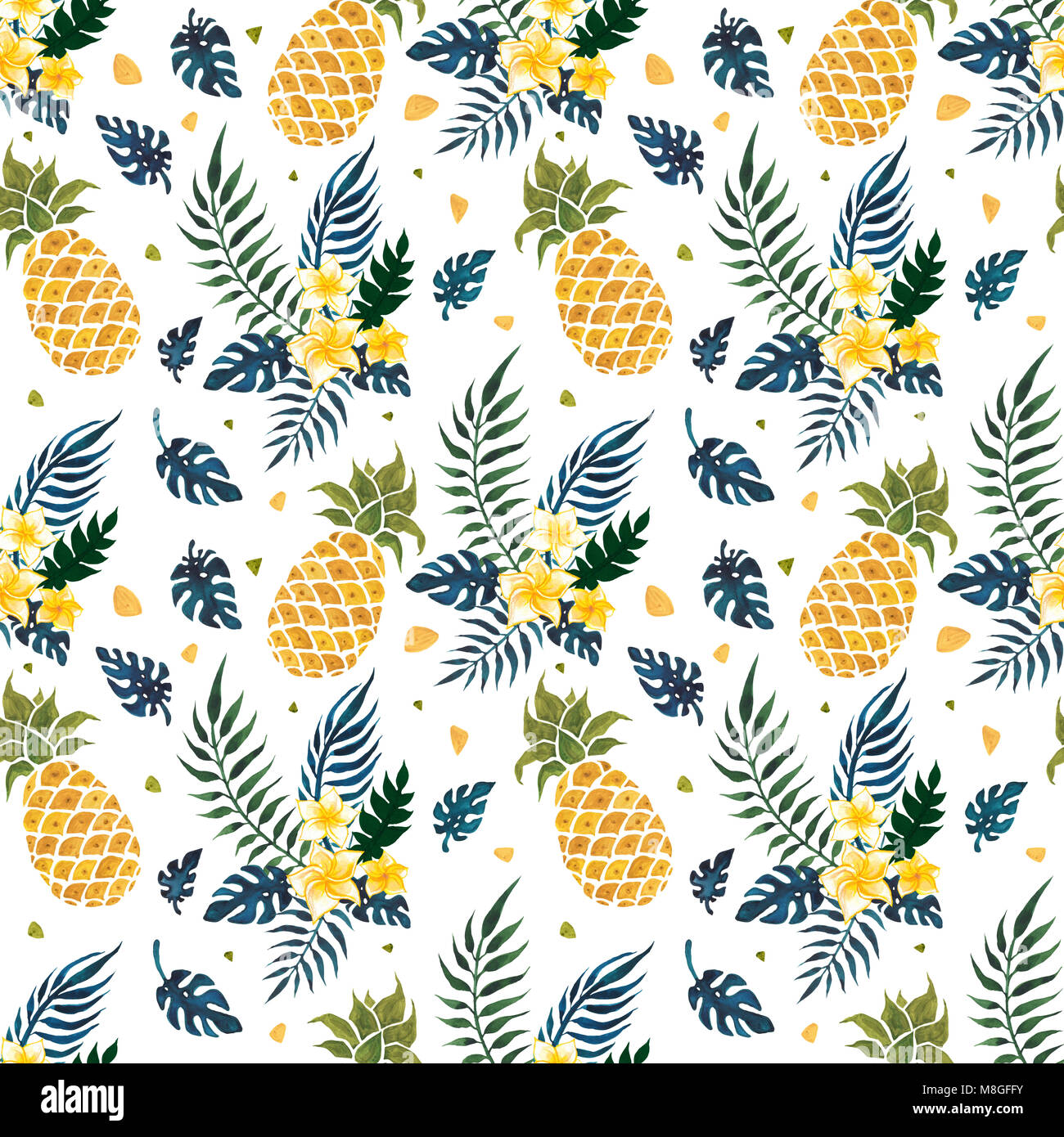 Seamless Tropical pattern of Palm leaf. Abstract background Stock Photo ...
