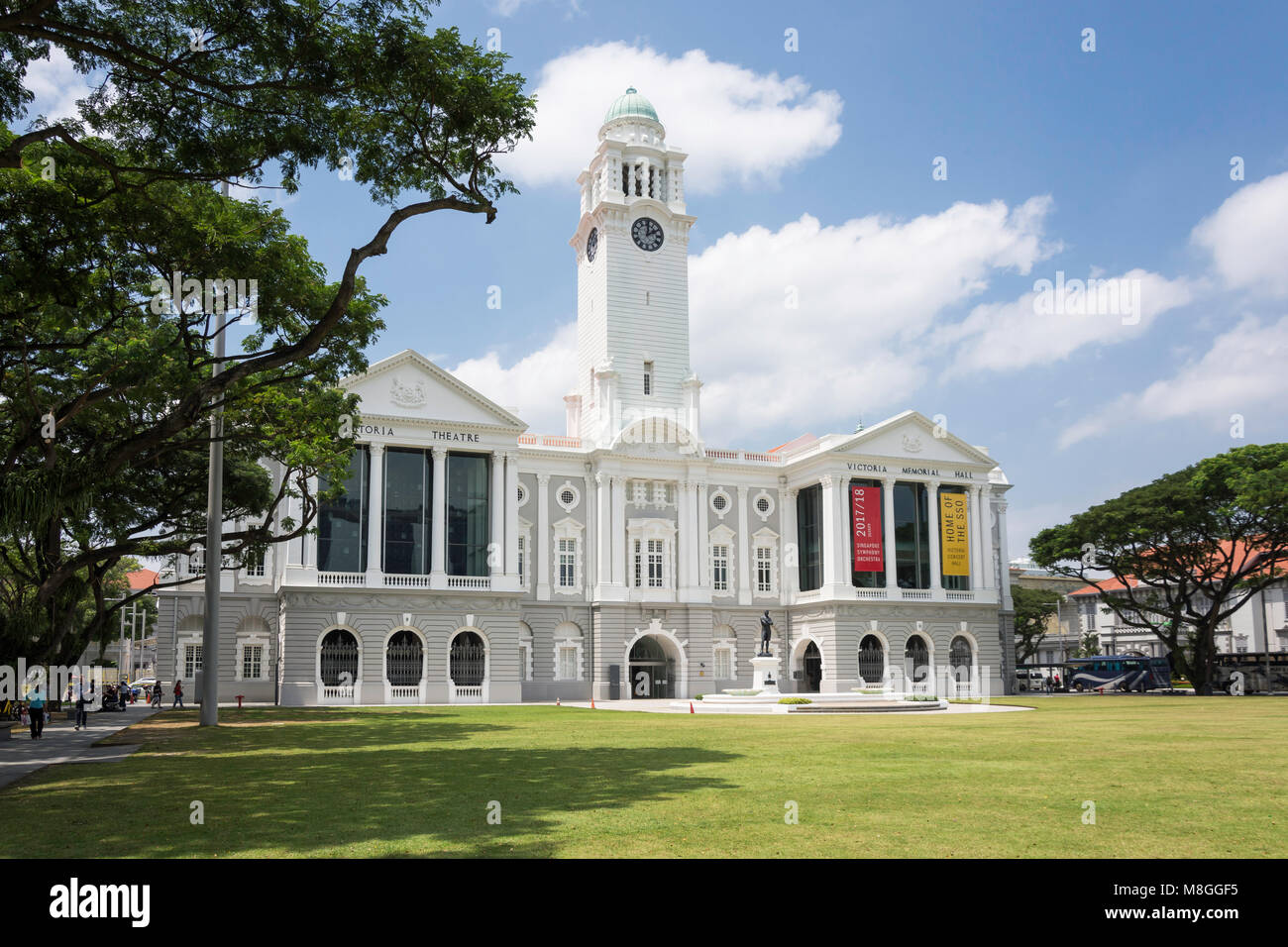 Victoria Theatre and Concert Hall, Empress Place, Civic District, Singapore Island (Pulau Ujong), Singapore Stock Photo