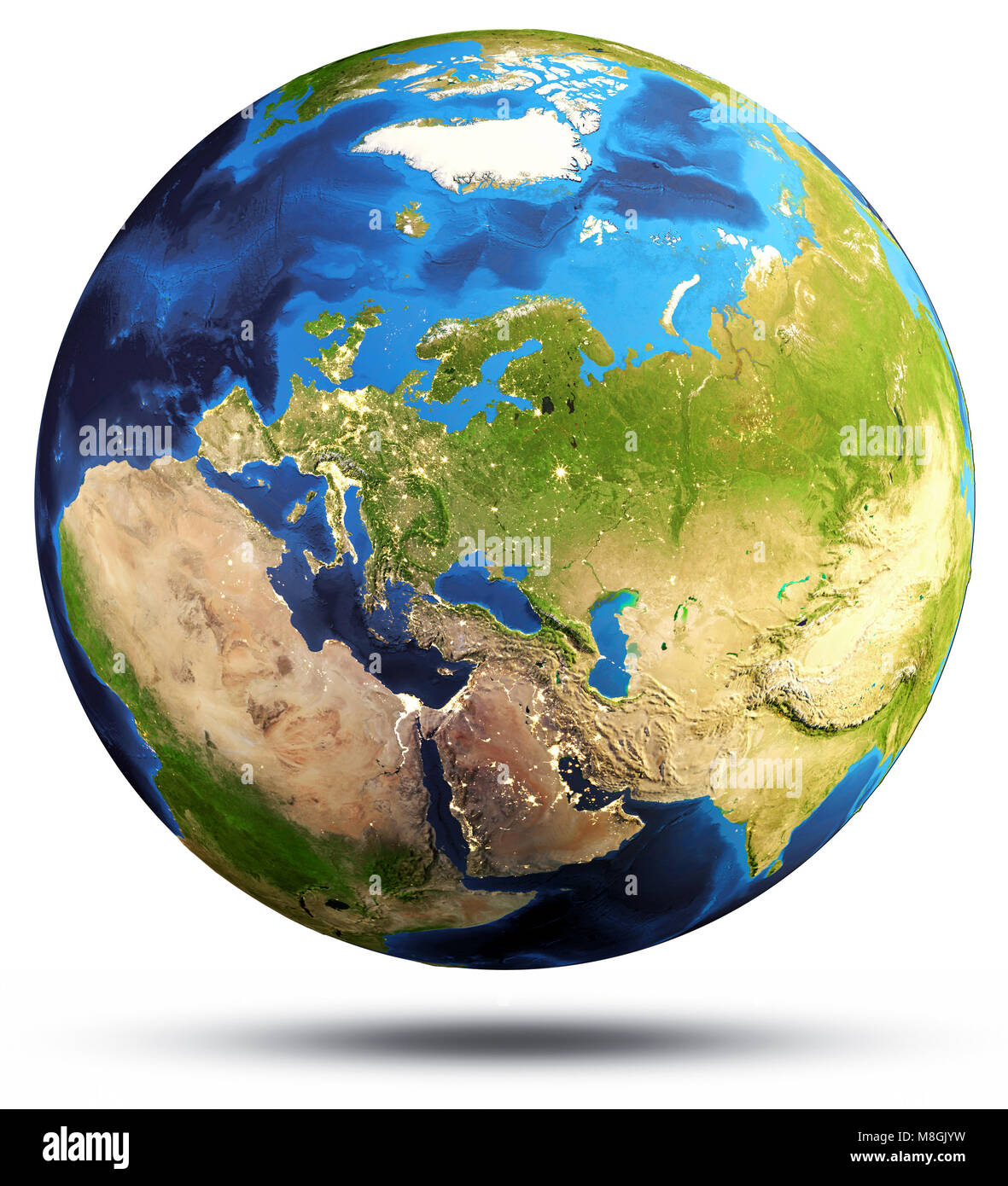 Planet globe map 3d rendering Stock Photo - Alamy