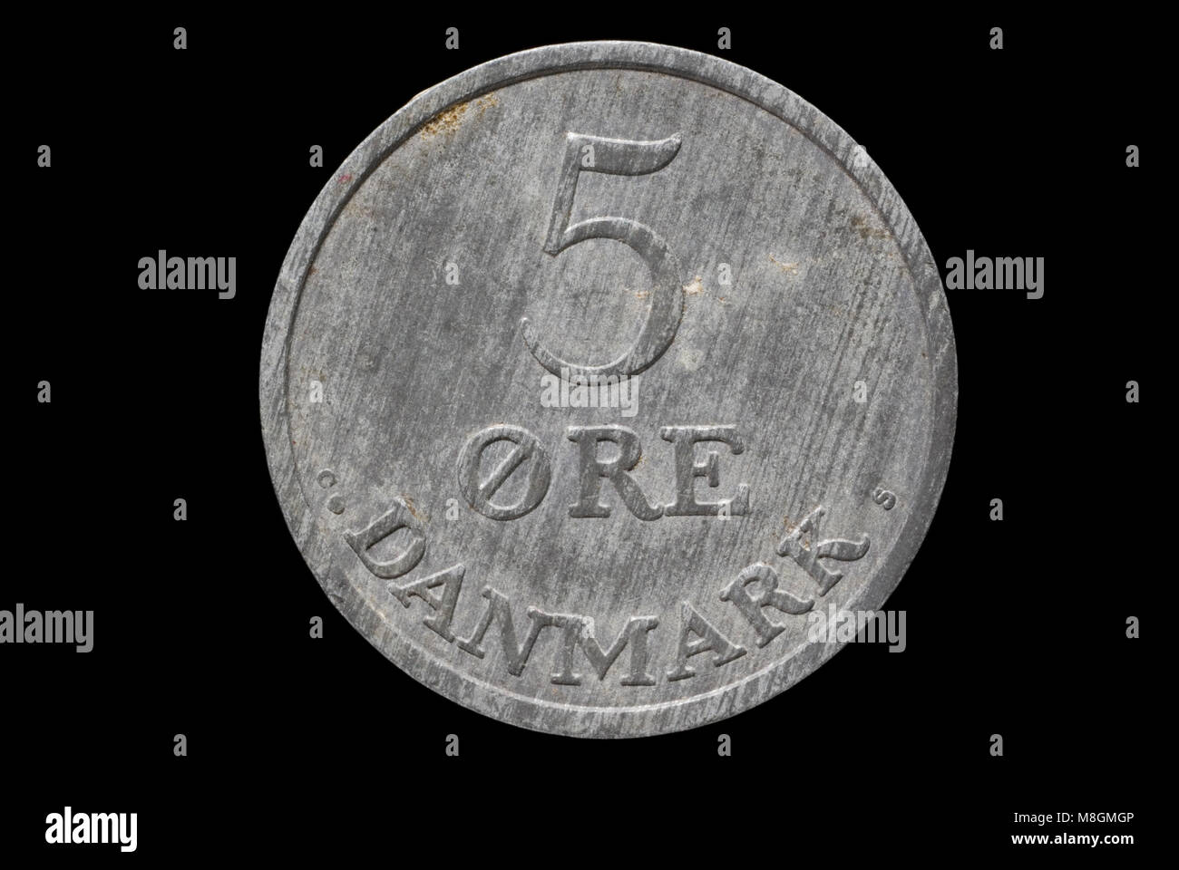 Zinc Coin of Denmark Stock Photo