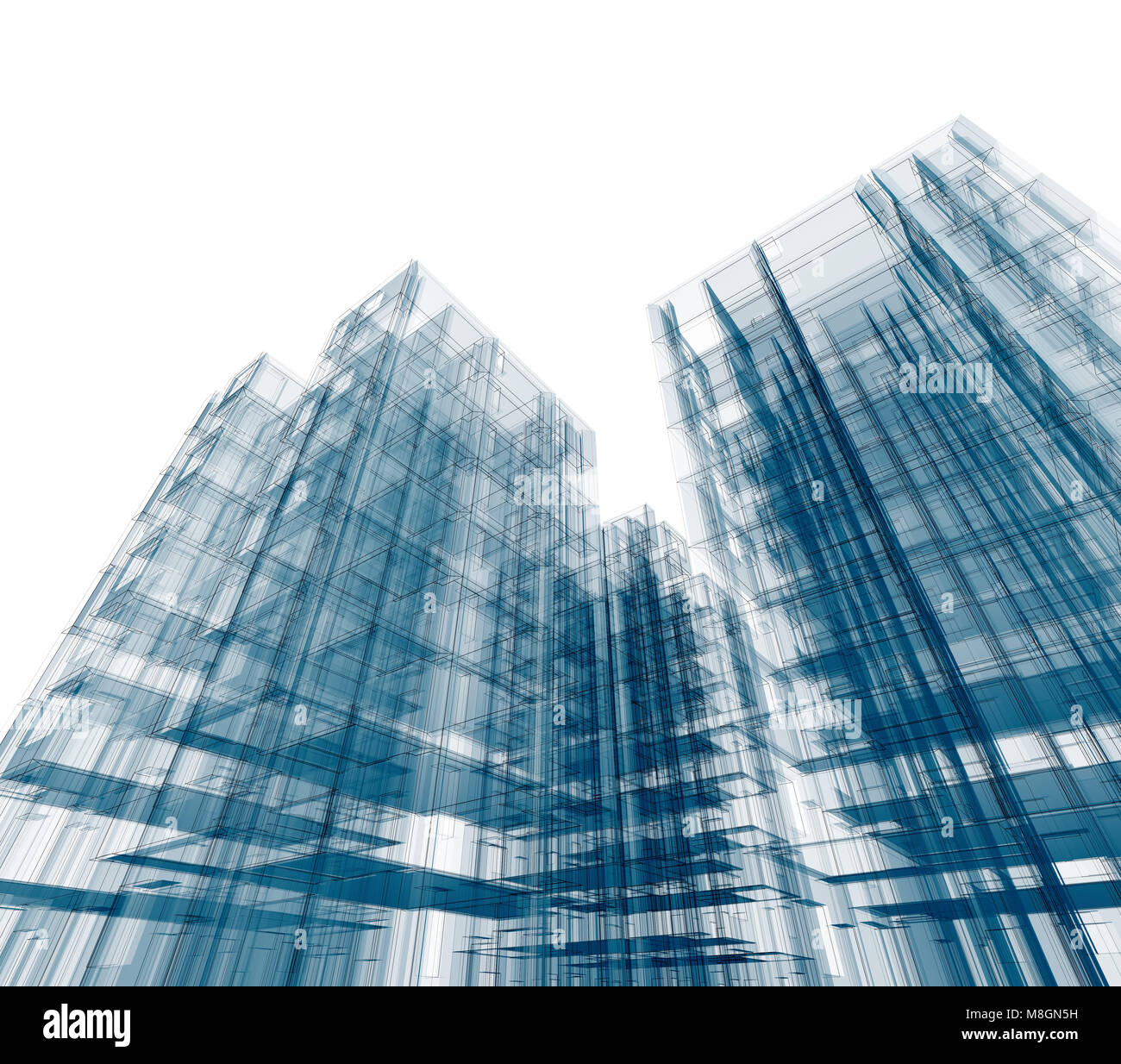 Concept skyscrapers 3d rendering Stock Photo - Alamy