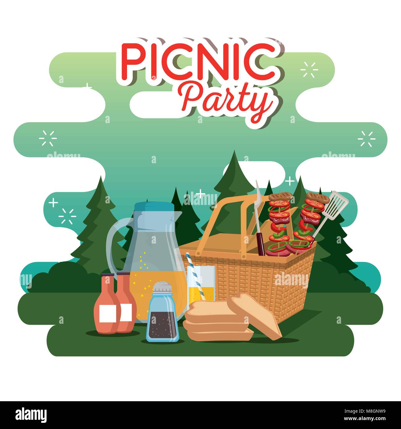 picnic party celebration scene vector illustration design Stock Vector Image & Art Alamy