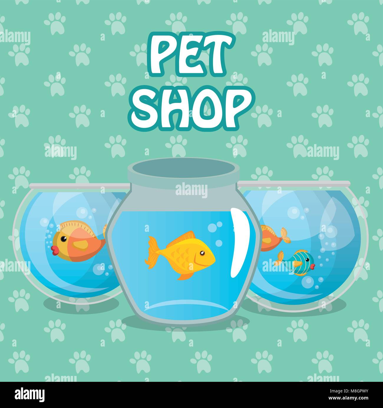 fish pet in aquarium vector illustration design Stock Vector Image