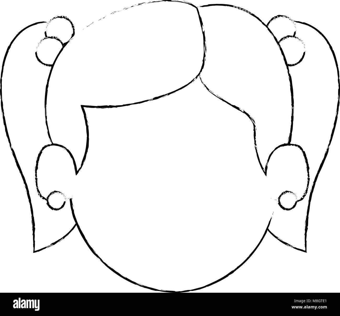 little girl head icon vector illustration design Stock Vector Image ...