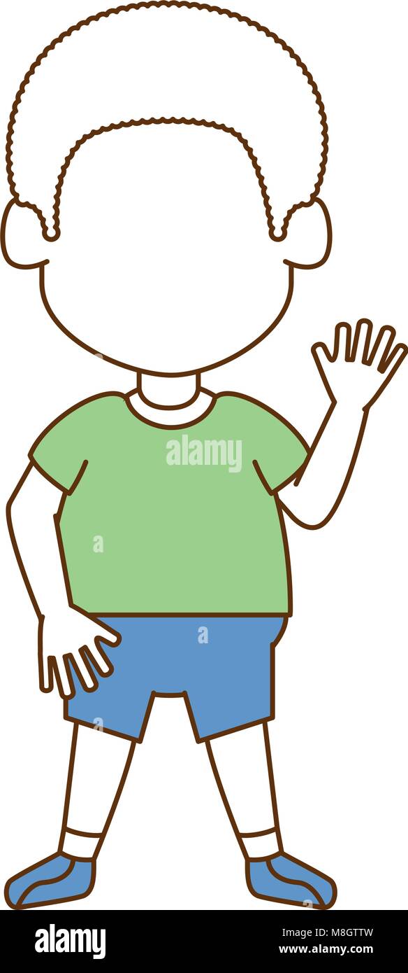 happy little boy character vector illustration design Stock Vector ...