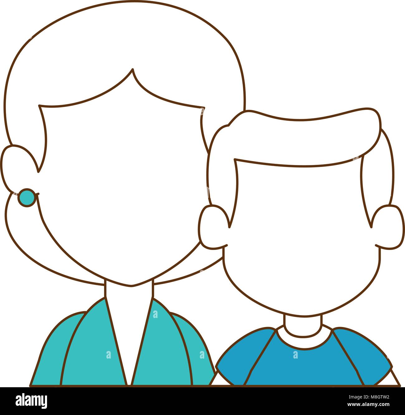 mom with son avatar characters vector illustration design Stock Vector ...