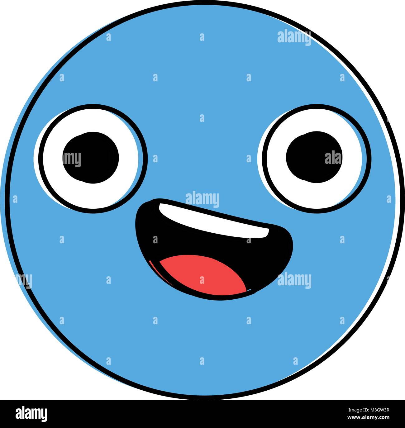 emoticon circular face kawaii character vector illustration design ...