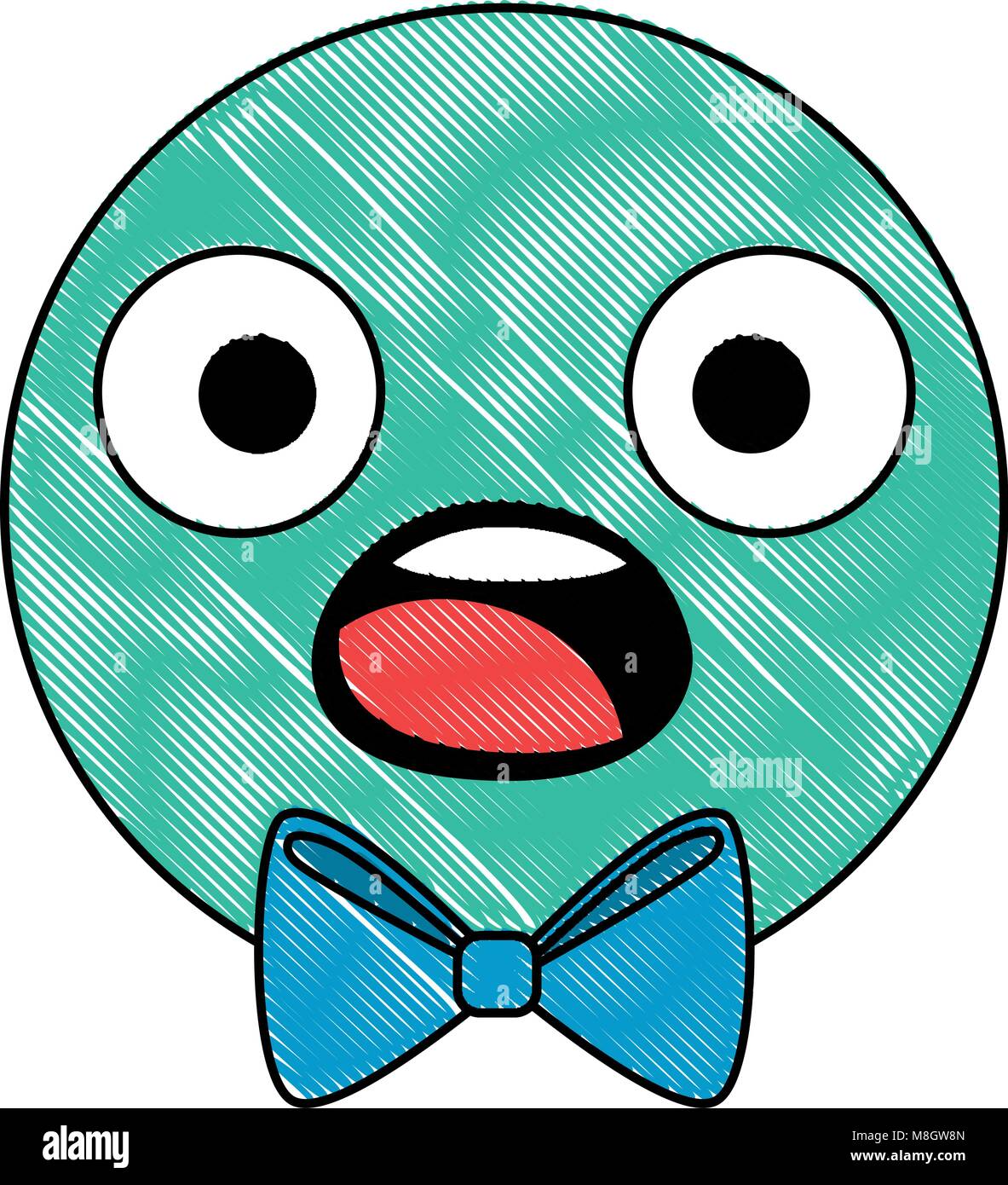 emoticon circular face kawaii character vector illustration design ...