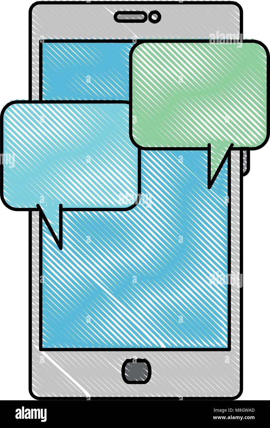 smartphone device with speech bubble vector illustration design Stock ...