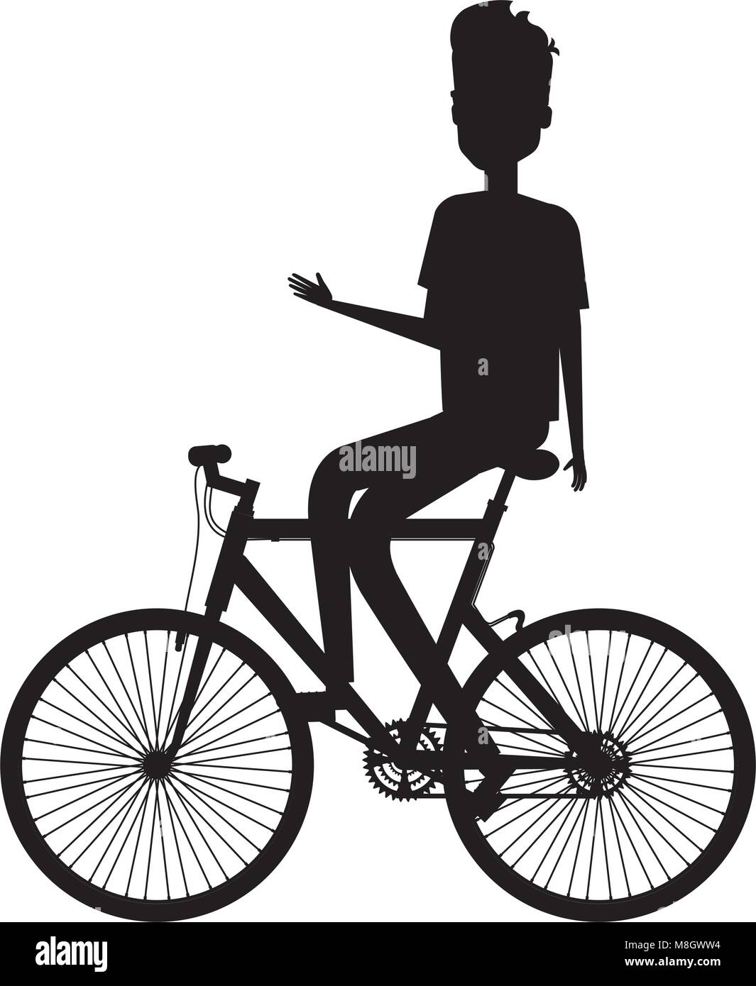 young man in bicycle vector illustration design Stock Vector Image ...