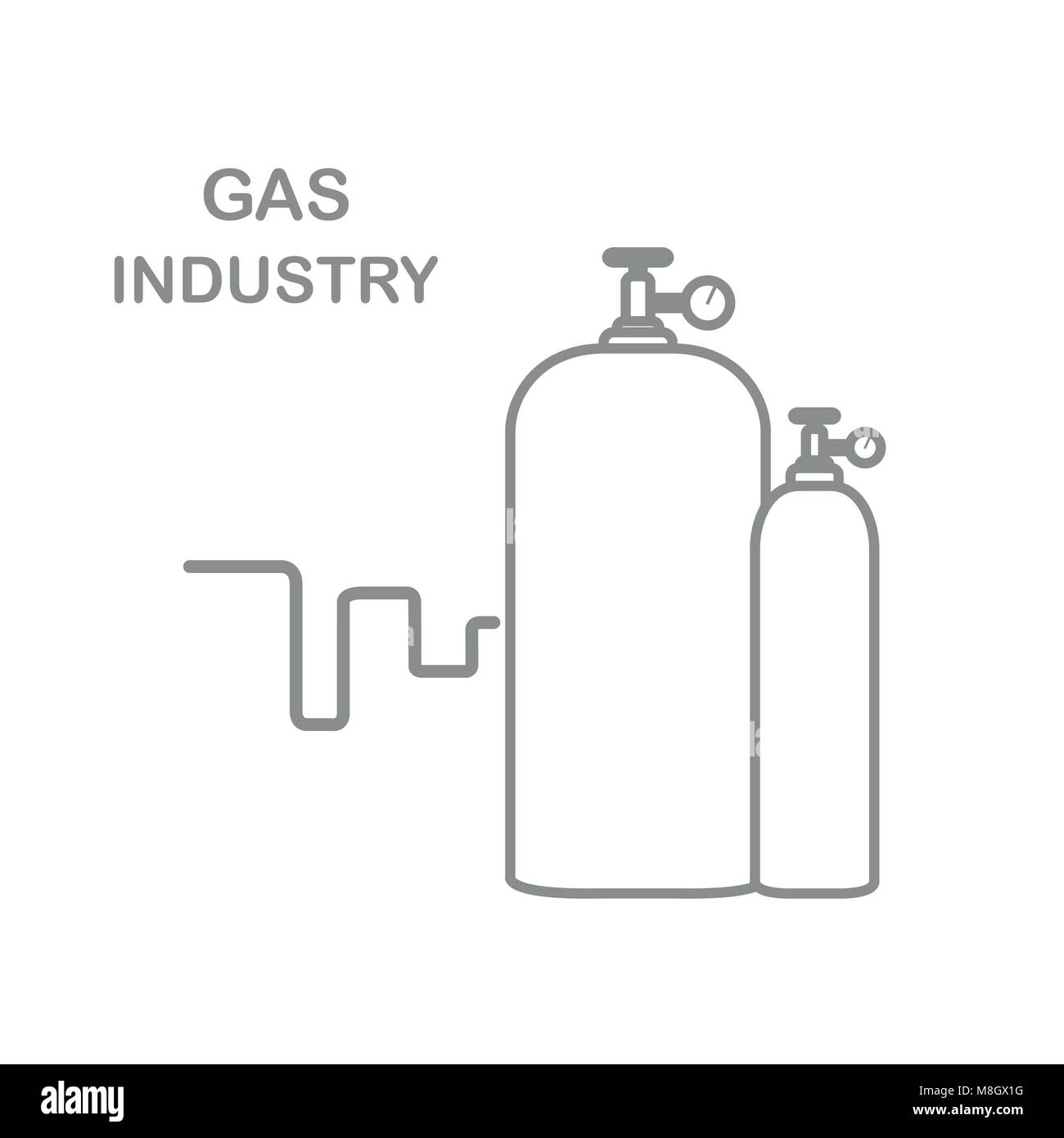 Gas cylinders. Gas industry. Design for poster or print Stock Vector